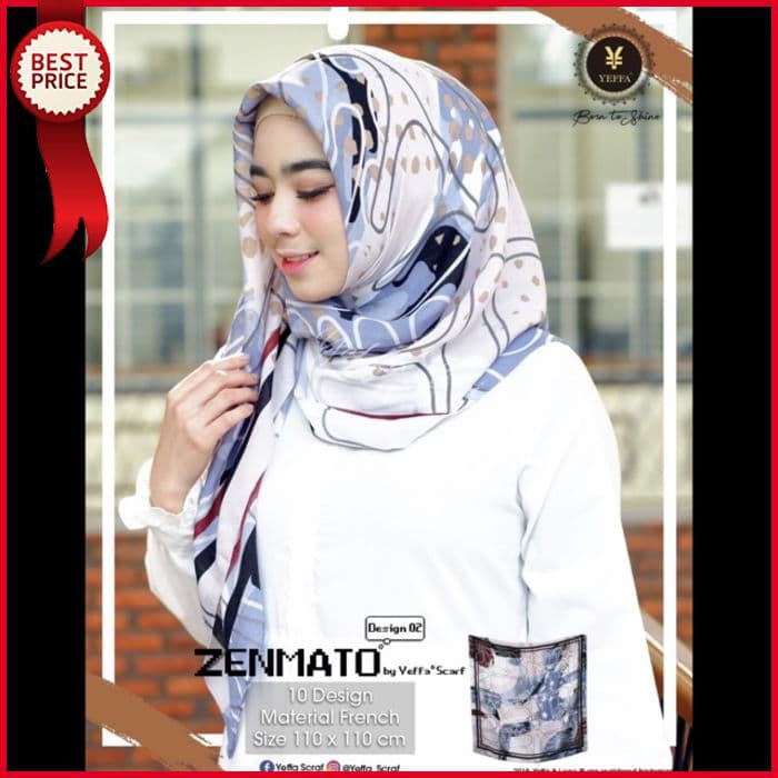 Promo Zenmato by Yeffa Scarf Mix Motif Diskon