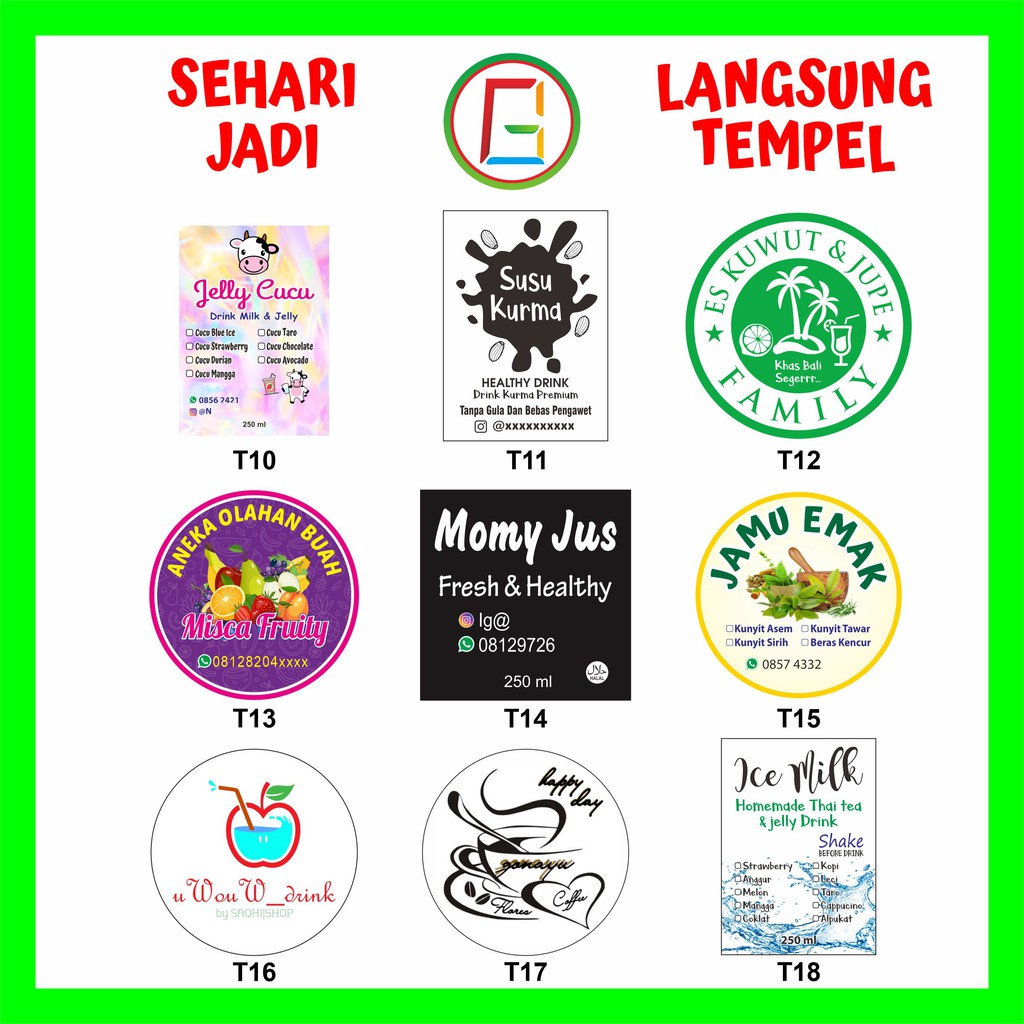 

CETAK STIKER LABEL KEMASAN A3 Transparan + CUTTING (KOTAK, BULAT, OVAL, CUSTOM)