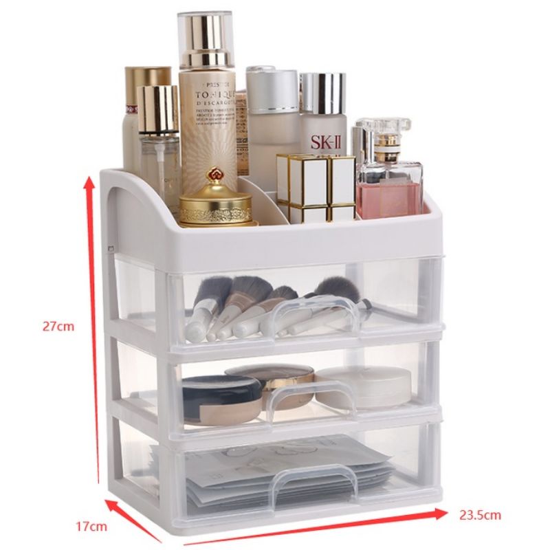 Rak BESAR Kosmetik 3 Laci Susun/Makeup Storage Organizer Multifungsi/Tempat