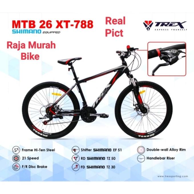 SEPEDA GUNUNG MTB TREX XT 788 26 INCH SEPEDA MTB 26 INCH TREX XT-788 FDGDF34545