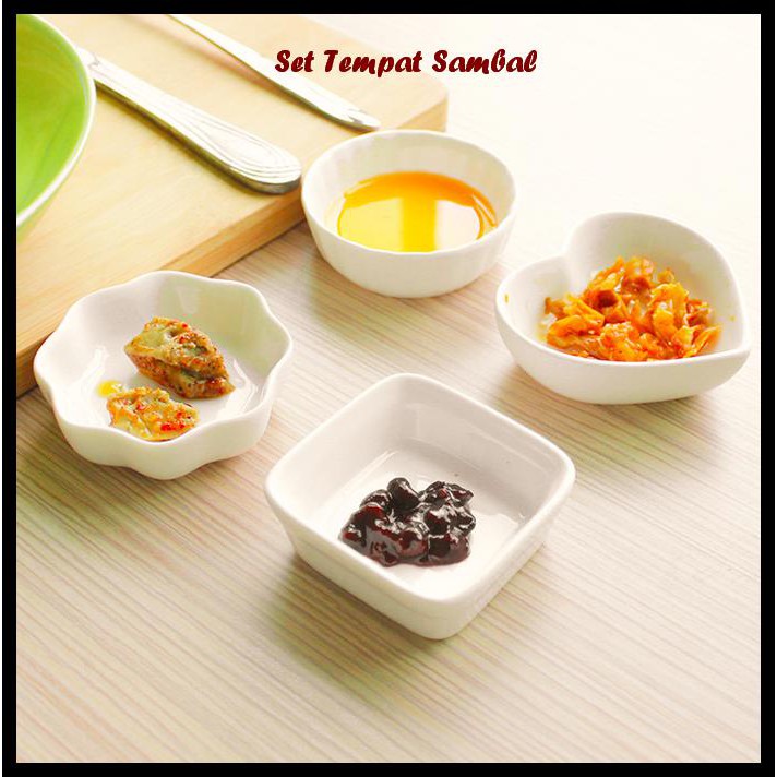 

SPECIAL Set Tempat Sambal ( 1 set isi 4 pcs motif berbeda, bahan keramik)