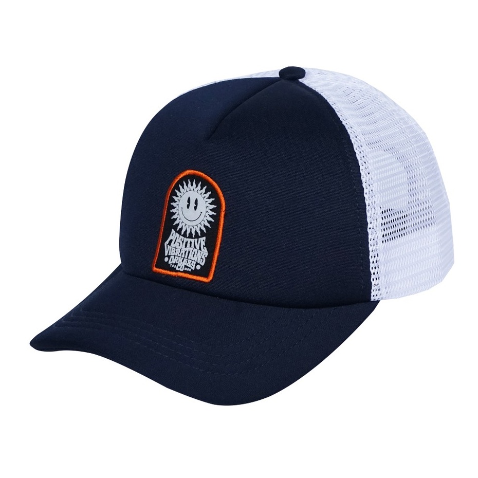 Topi Jaring Pria Distro Original Topi Baseball Pria Trucker ORK689 Povior Navy White