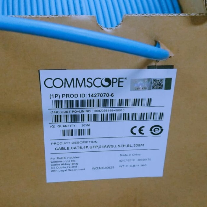 Kabel UTP Cat6 AMP Comscope Eceran