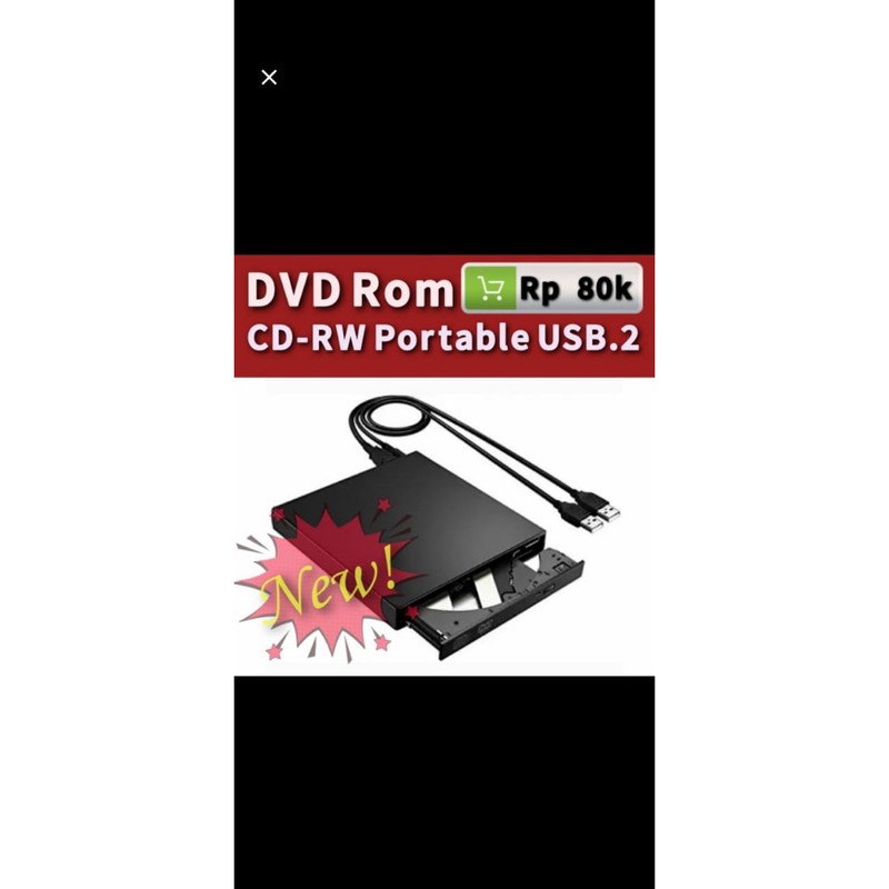 DVD CD-Room Portable External laptop dan komputer ( colokan usb )