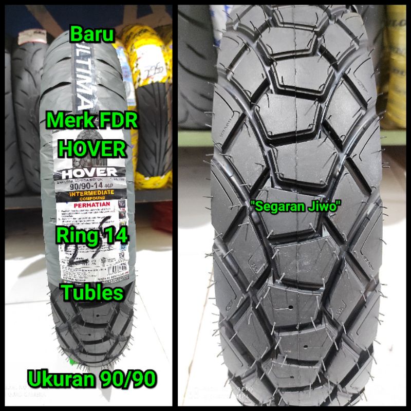 Ban tubles motor matic ring 14 Ukuran 90/90 merk FDR Hover ban belakang honda beat , vario 110 vario