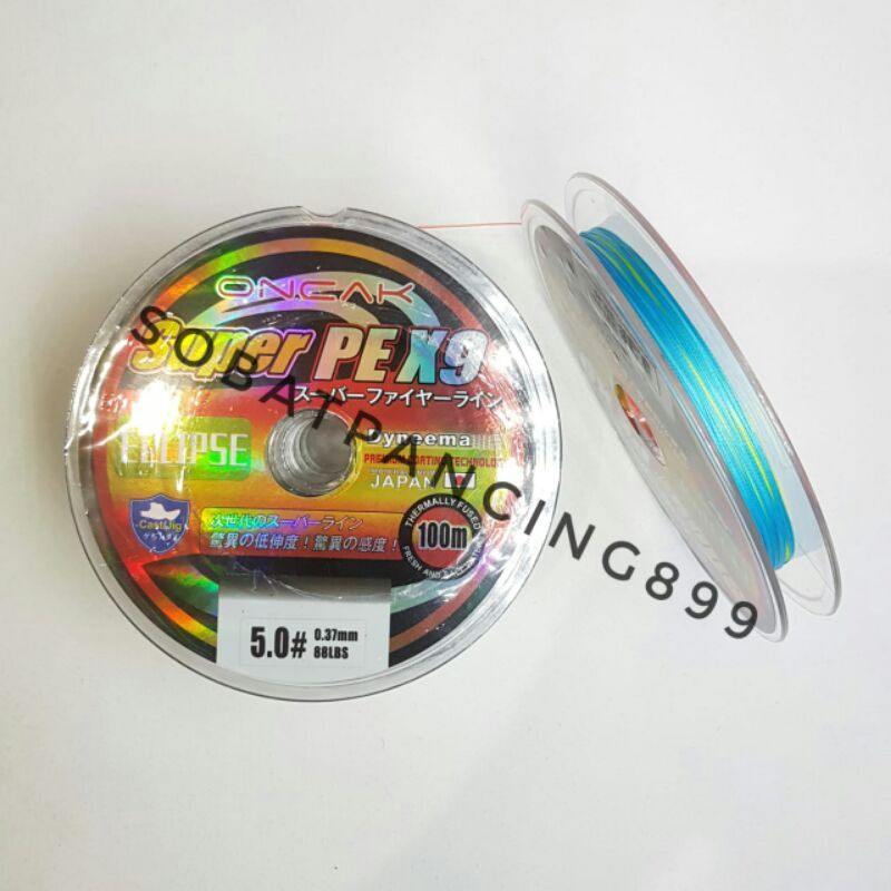 senar PE oncak super X9 multicolour 100meter