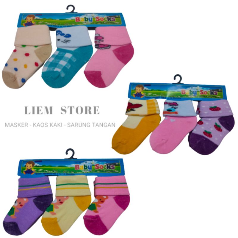 Kaos Kaki Bayi 3 in 1 Anti Slip / Kaos Kaki Baby 3 in 1antislip / Kaos Kaki Baby Newborn