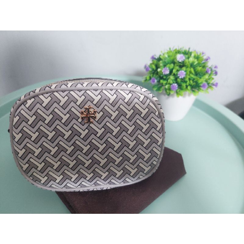 Tory Burch T-Zag Grey Pouch