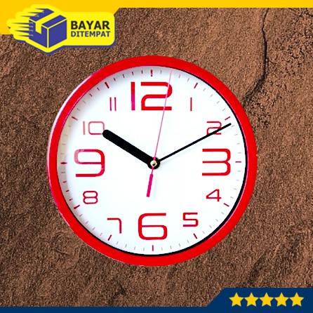 Jam Dinding Merah Putih 2011 Dingding Tempel Wall Clock Polos Murah Kado Hadiah Dekorasi Souvenir