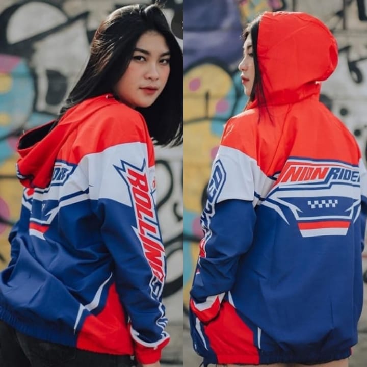 Jaket Racing Rolling Speed Jaket Biker Printing Bahan Lotto Tebal