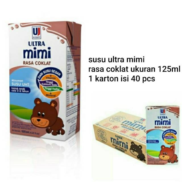 

Susu ultra rasa coklat ukuran 125 ml