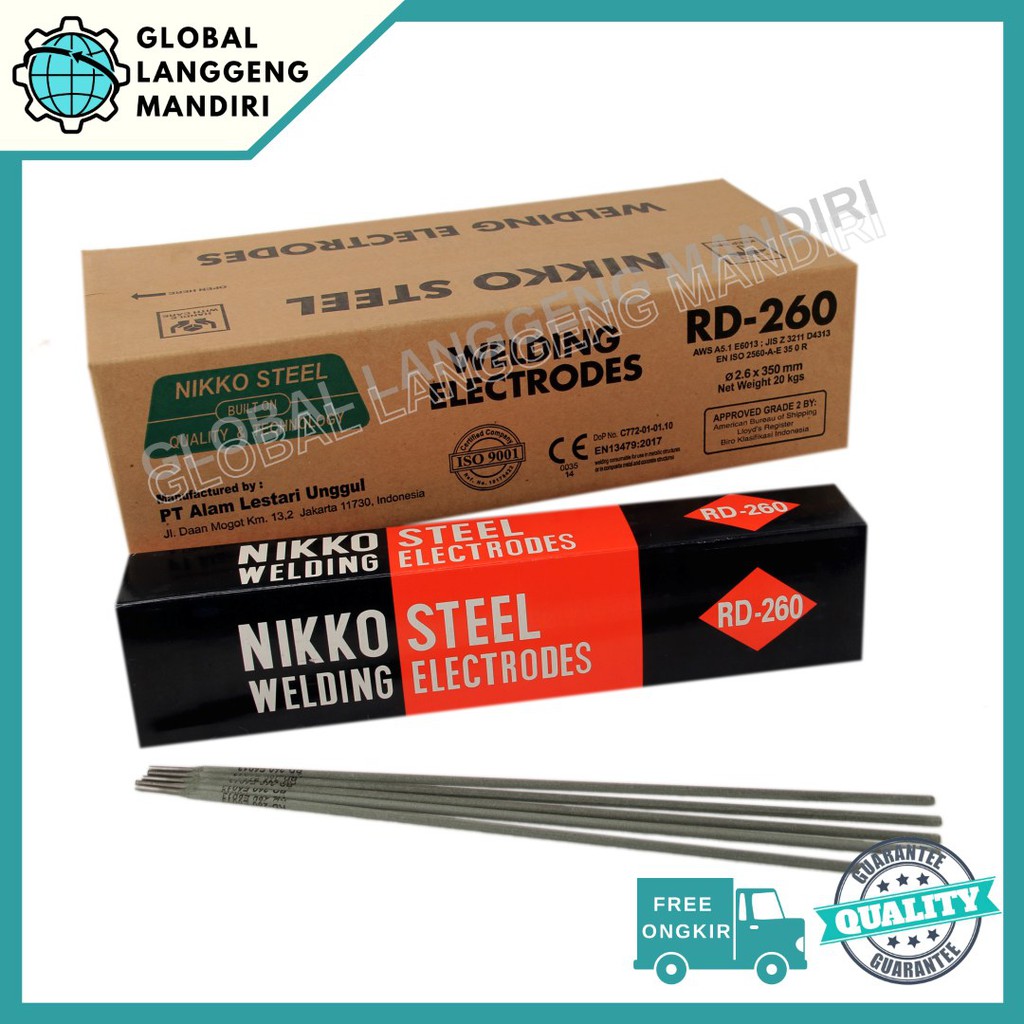 Kawat Las Nikko RD260 2.6 mm / 3.2mm / 4.0mm (5KG)/ RD 260 STEEL