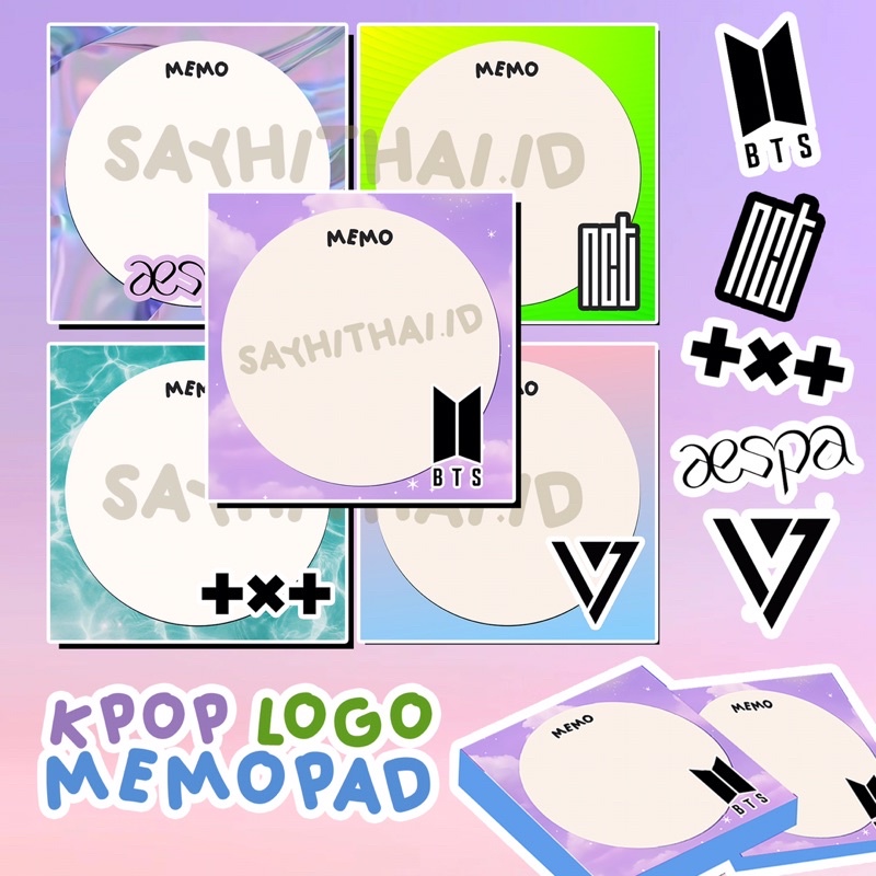 

Memopad Notes Catatan Kpop Logo Bts Aespa Nct Txt Seventeen Itzy Blackpink Snsd Suju Enhypen