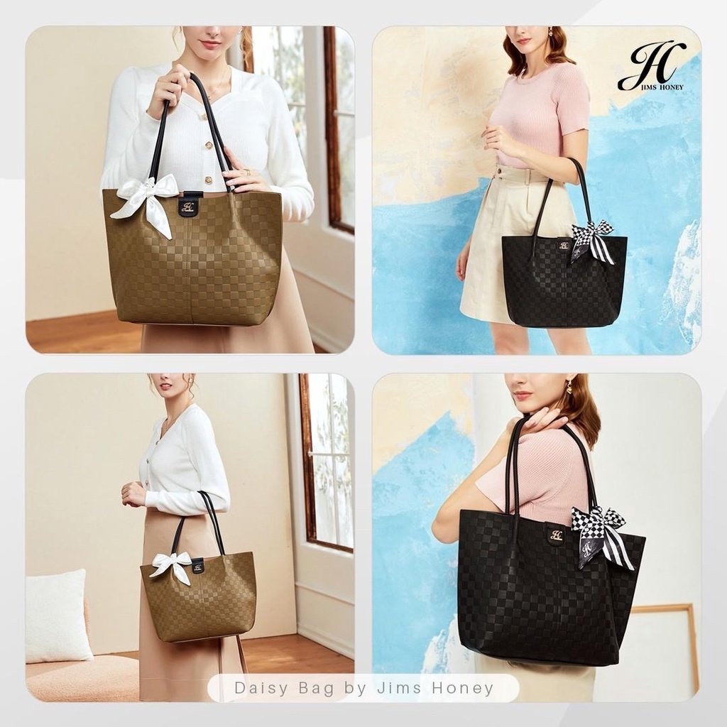 Jims Honey Daisy Bag Totebag Tas Kerja Wanita Free Scarf