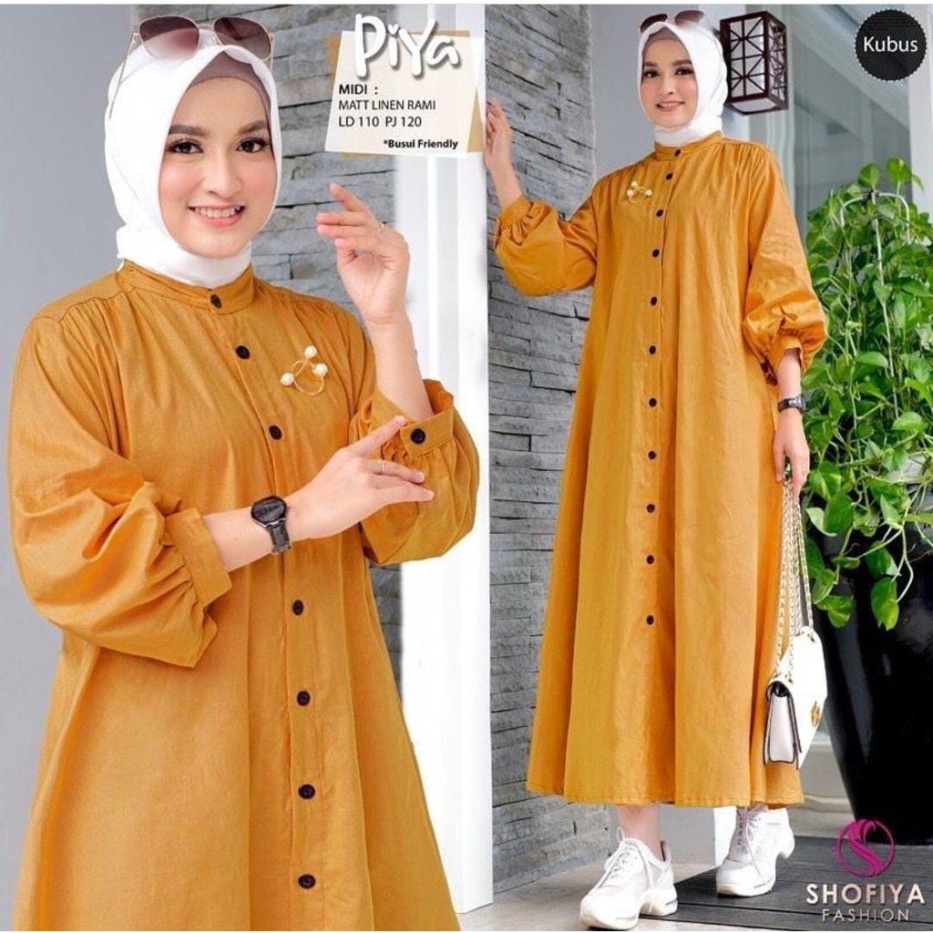 Piya Midi Dress Piya Midi Piya Maxy Dress Linen Dress Katun Dress Terbaru Dress Murah Dress 2022 Dre
