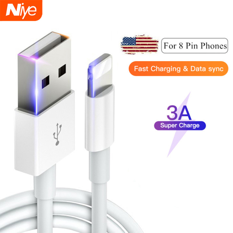 Niye Kabel Data Charger USB untuk iPhone 7 8 11 Plus x XS