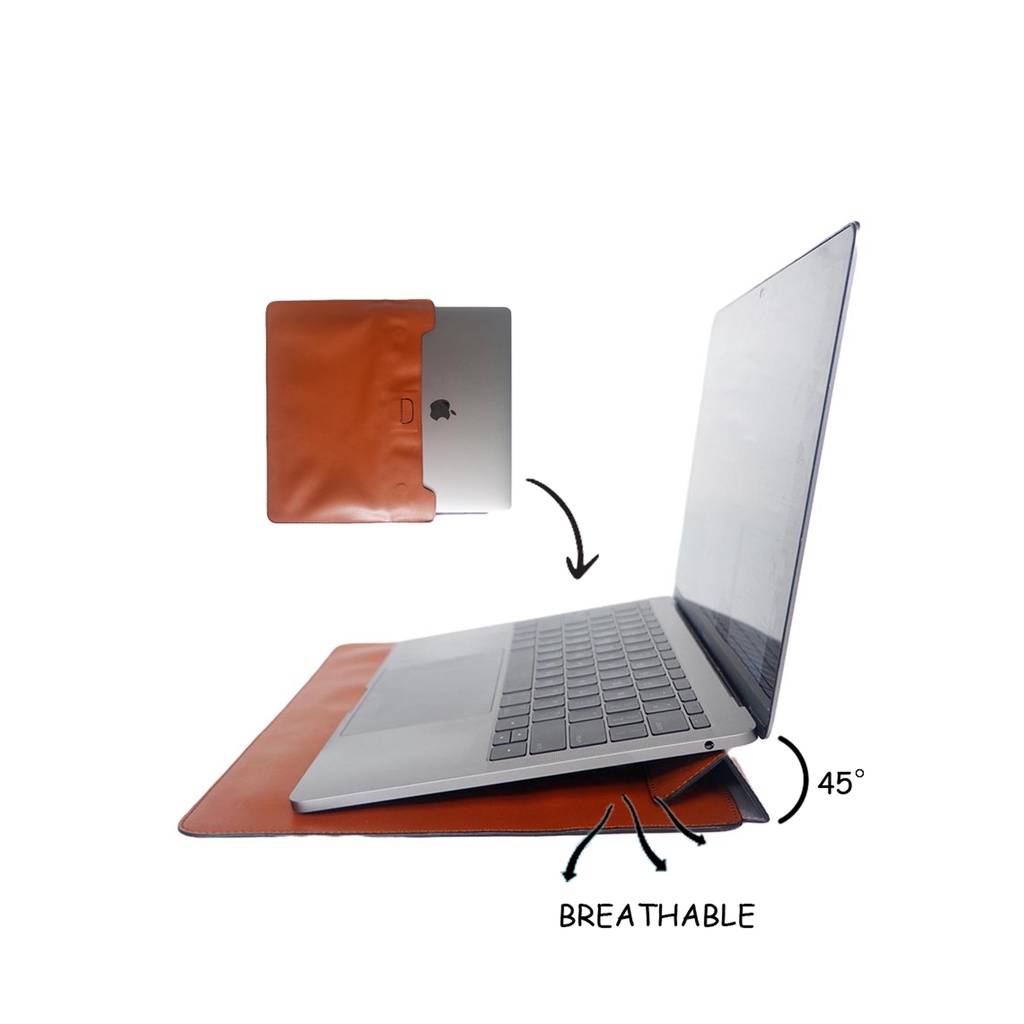 BICBAC TAS SLEEVE STANDING HOLDER LAPTOP UNIVERSAL BENTUK ENVELOPE LEATHER BAGS BAG DOMPET ANTI AIR WATERPROOF SHOCKPROOF CASE MACBOOK ASUS LENOVO ACER HP 11 12 13 14 15 NEW TOUCHBAR M1 TOUCH ID PRO DVD AIR
