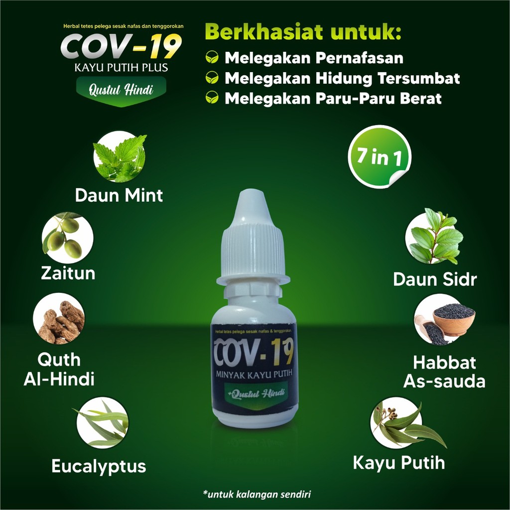 Minyak COV-19 Kayu Putih Plus Qustul Hindi