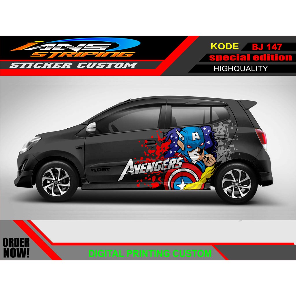 STIKER VARIASI AGYA AYLA / STICKER HONDA JAZZ / STICKER DECAL MOBIL JAZZ / DECAL STICKER MOBIL HONDA