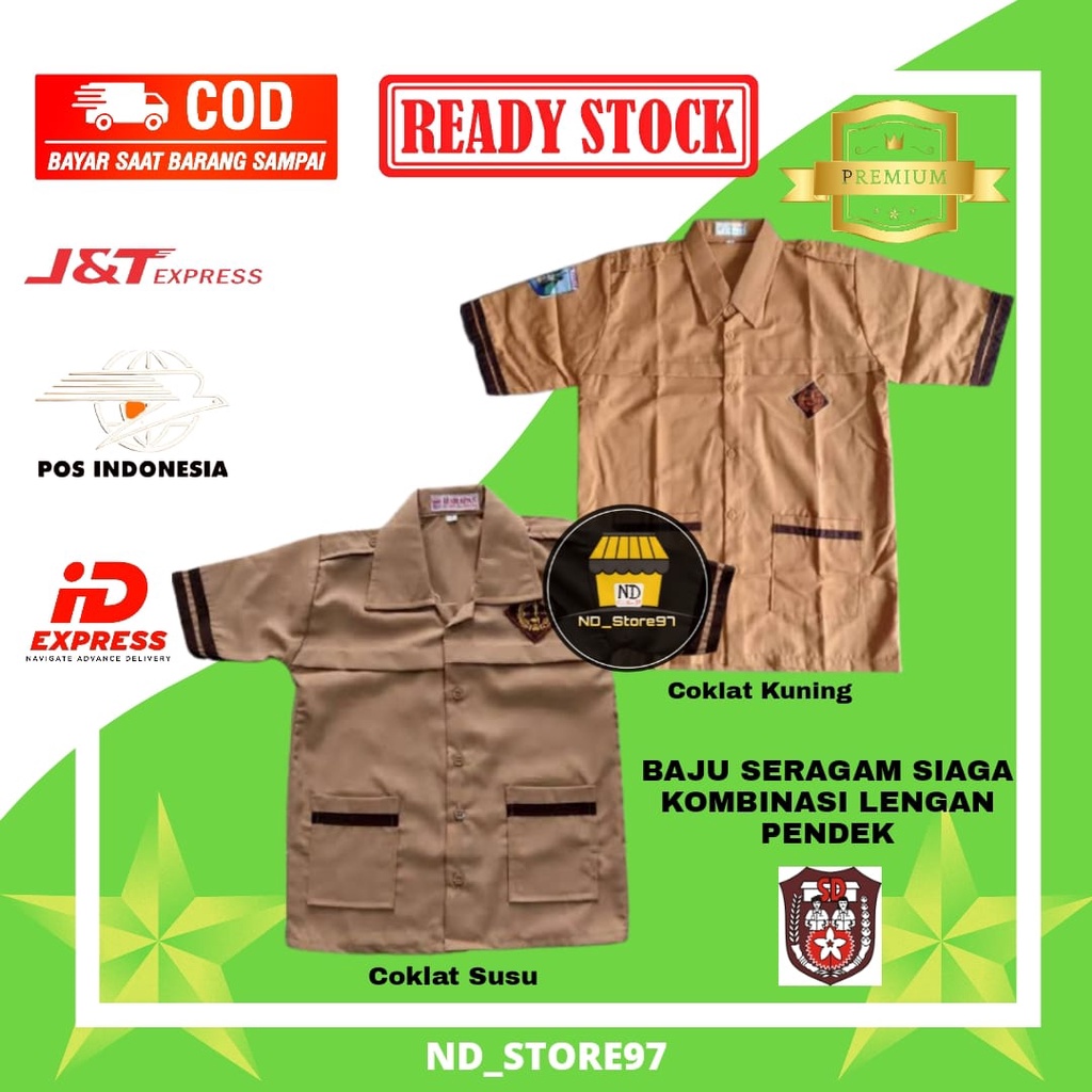 Baju Seragam Pramuka Siaga Lengan Pendek SD MI Laki-Laki Perempuan | Seragam Pramuka Siaga SD Lengan