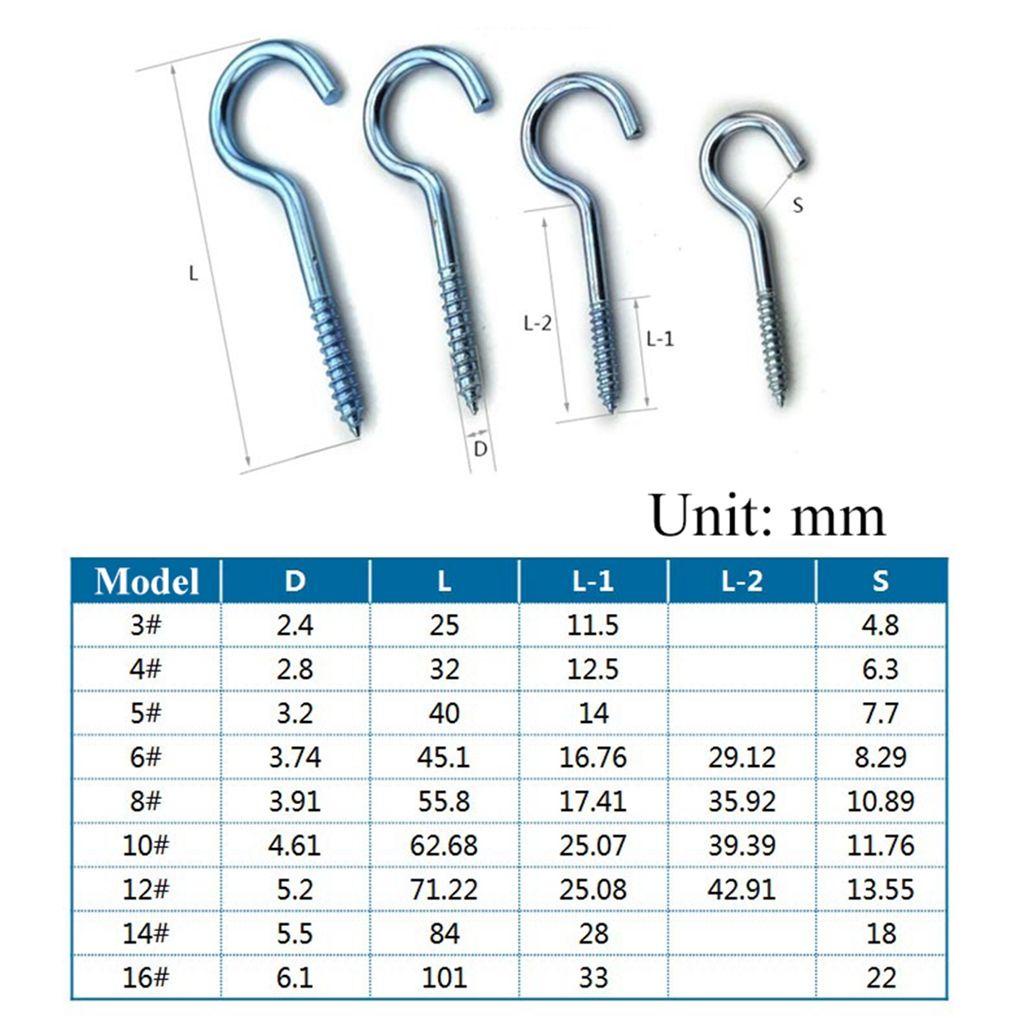 Lanfy Pengait Tanda Tanya Kualitas Heavy Duty Galvanis Stainless Steel Selftapping Sheep Eye Hook