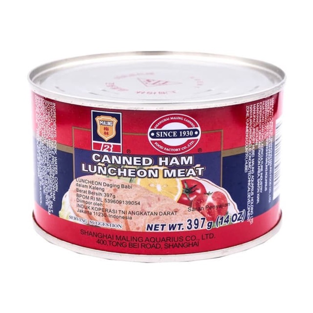 

Maling Ham Pork Luncheon Meat TTS 397gr Daging Ham Merah Ma Ling Tts Babi