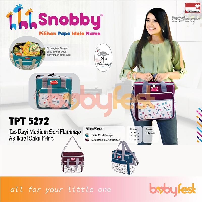 Snobby Tas Bayi Medium Flamingo Series Aplikasi Saku print TPT5272