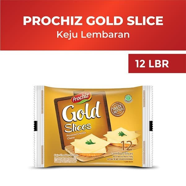 

Prochiz Gold Slices Keju Cheddar Slice isi 12 Lembar