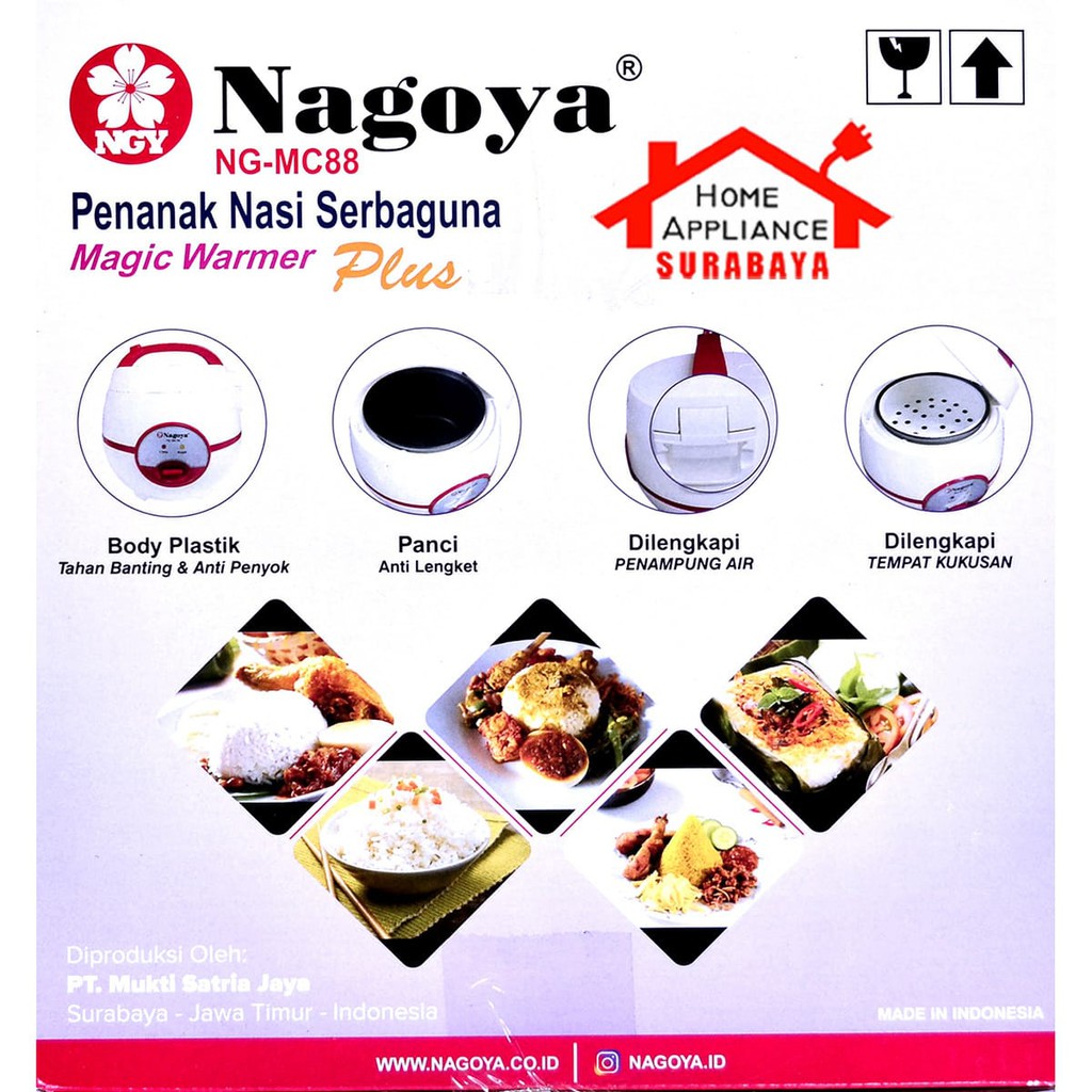 Rice Cooker Magic Com Penanak Nasi Nagoya 1.2 Liter MG-88 MG88 MG 88