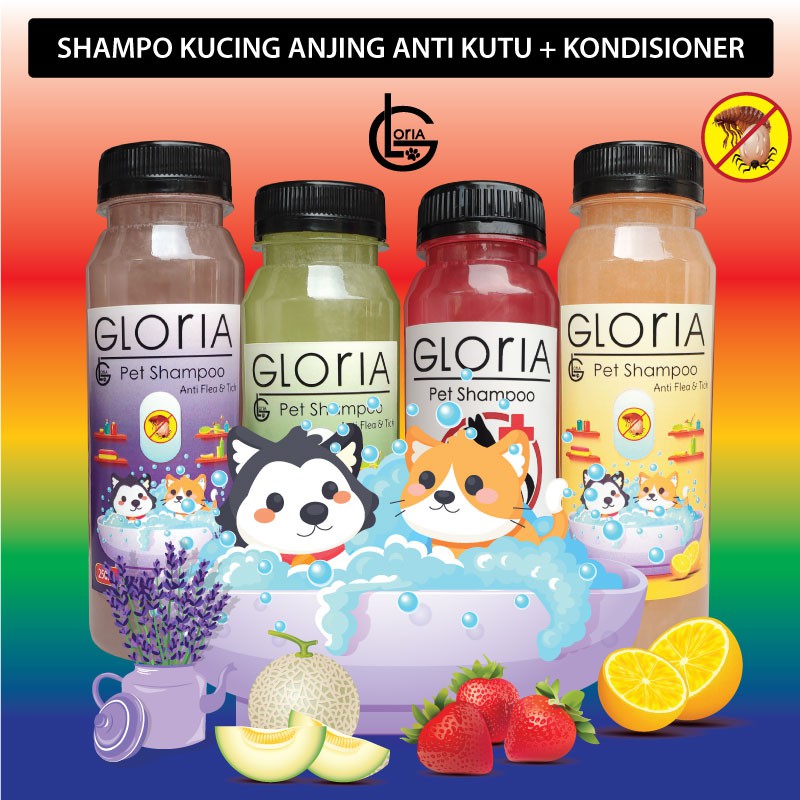 Shampo Kucing Shampo Anjing Anti Kutu Murah 250ML Gloria Pet Shampoo