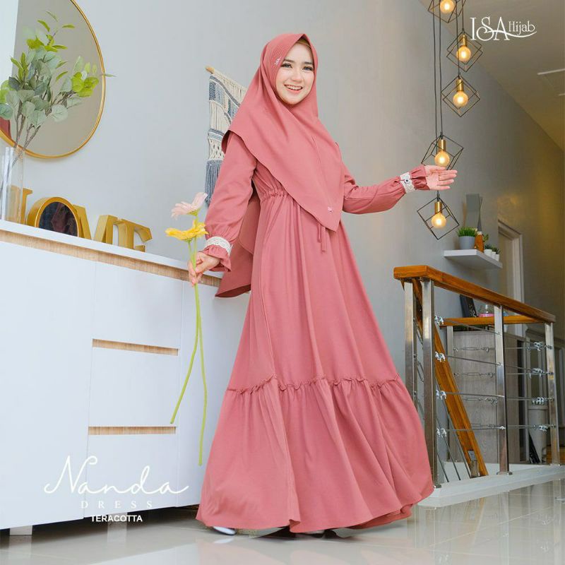 (READY)GAMIS NANDA BY ISA HIJAB/GAMIS BY ATHATA EXCLUSIVE ORIGINAL/GAMIS SET MURAH/GAMIS POLOS/GAMIS