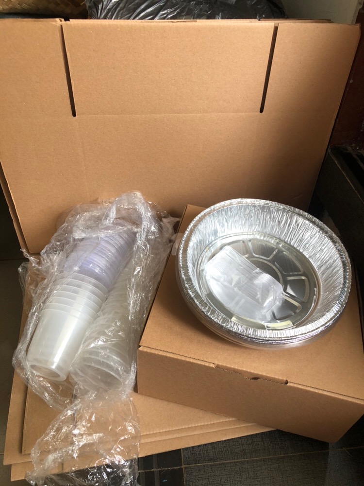 Cup Wadah Aluminium Rx 725+tutup Foil Bulat Diameter 18cm (10pc)