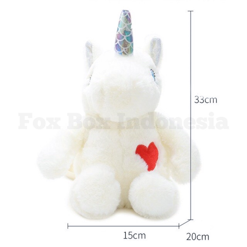 [TERMURAH] Tas Ransel Unicorn / Tas Selempang Beruang Teddy Bear Korea - Sling Bag Backpack Impor Anak dan Wanita Dewasa - Tas Boneka Bulu Premium - Fox Box Indonesia