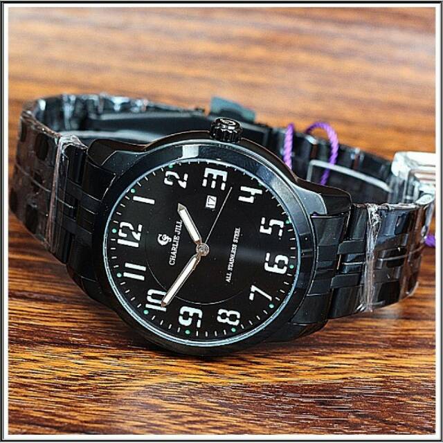 Jam tangan pria Charlie jill Original hitam