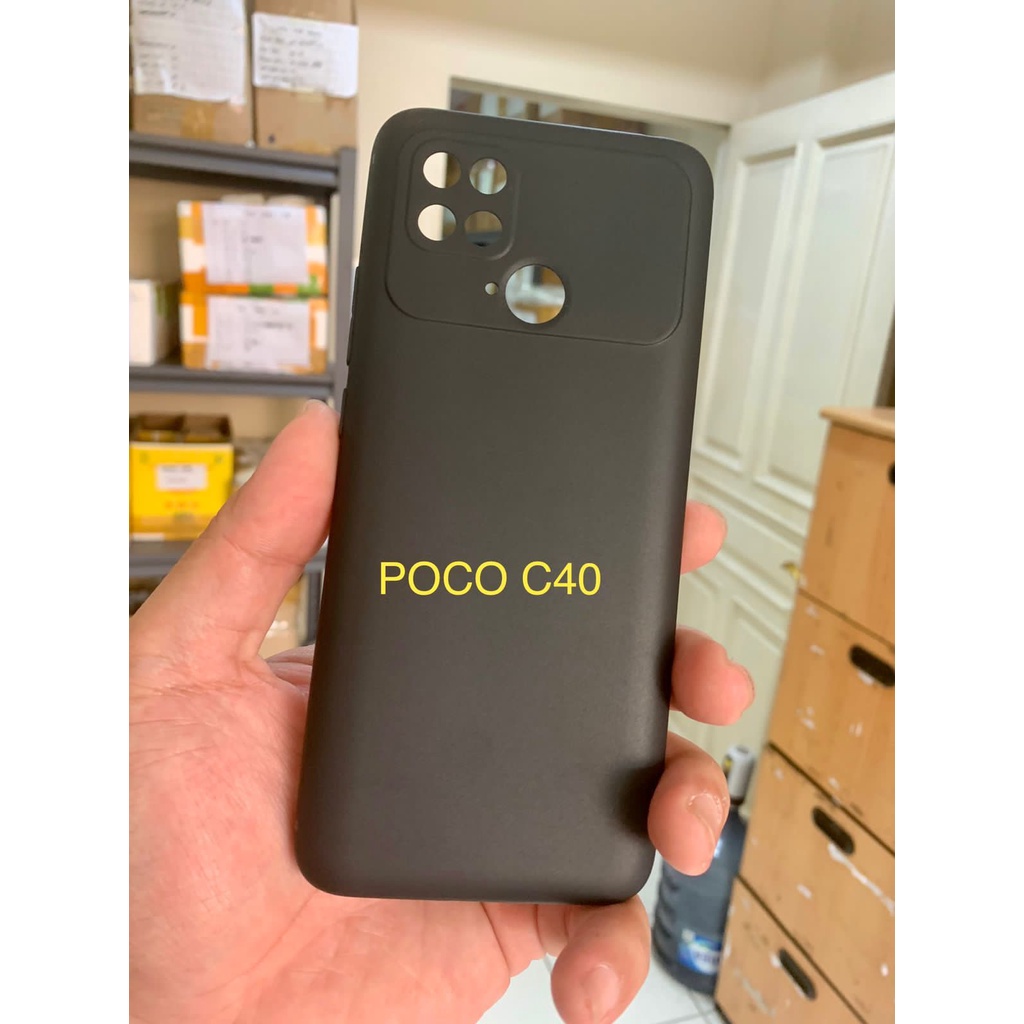 PB- SILIKON CASING CASE Softcase BlackMatte XIAOMI POCO C40  Slim Matte Case Ultra Protec kamera Premium BLACK MATTE