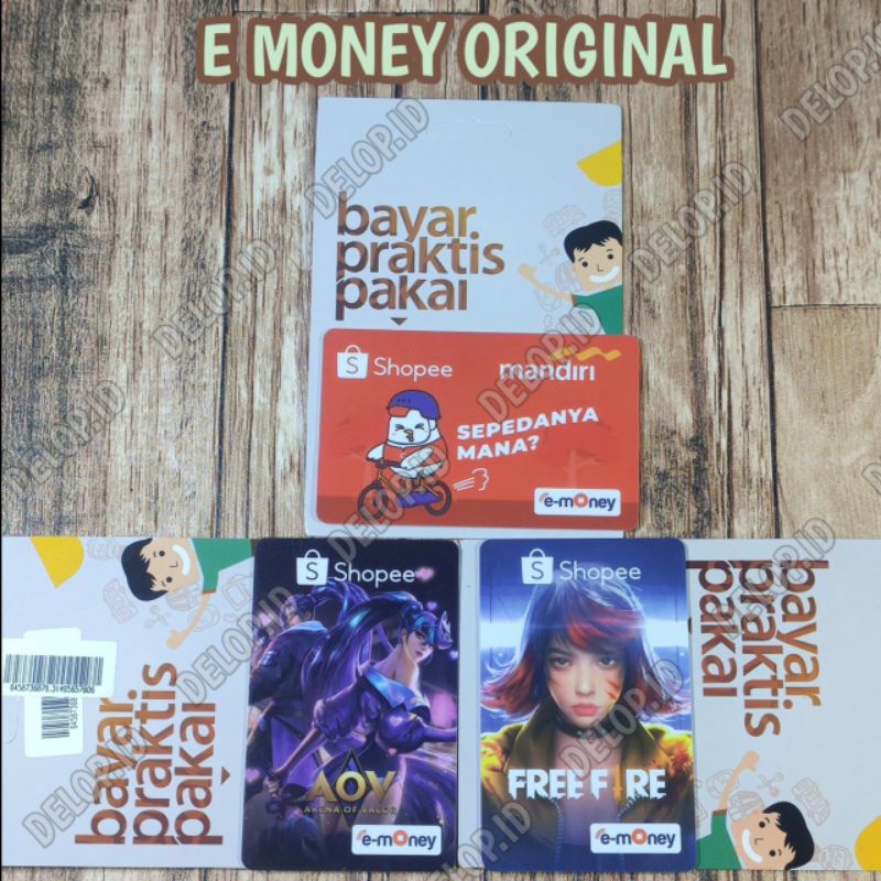 Kartu E-money Ori  Free Fire kelly AOV Fatal duo Garena Shopee sepeda / Arena of Valor / emoney / e 