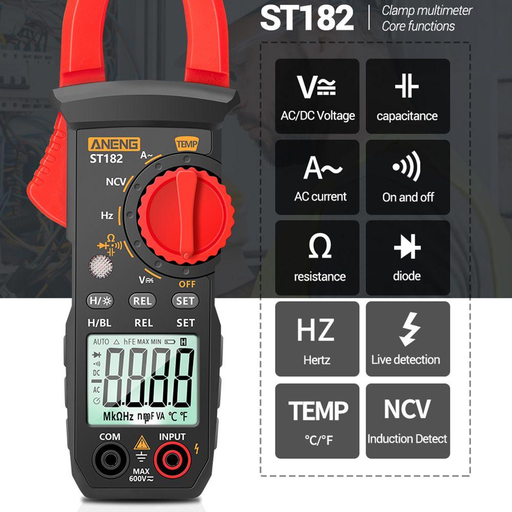 Solighter Digital Clamp Meter Ammeter Multifungsi NCV Ohm Test Tester Arus Listrik