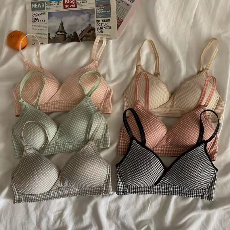 Mybra BH Tanpa Kawat Anti Kendur Bahan Katun Dalaman Wanita