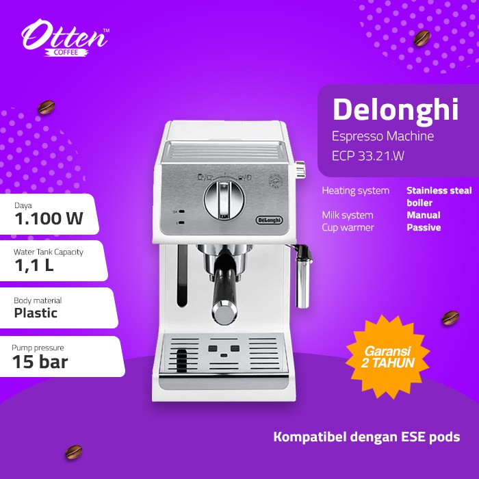 Delonghi - Coffee Maker ECP 33.21.W - Alat Kopi Elektrik