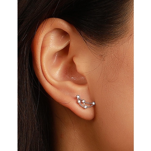 LRC Anting Fashion Zircon Twelve Constellation Stud Earrings