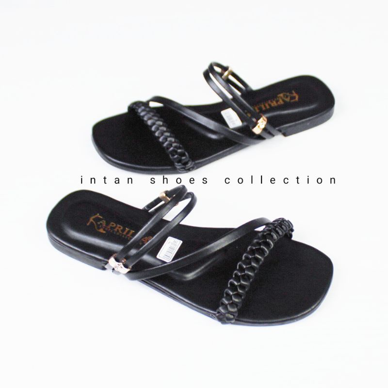 Sandal slip on teplek wanita terbaru/sandal tali kepang wanita kekinian/sendal tali anyam