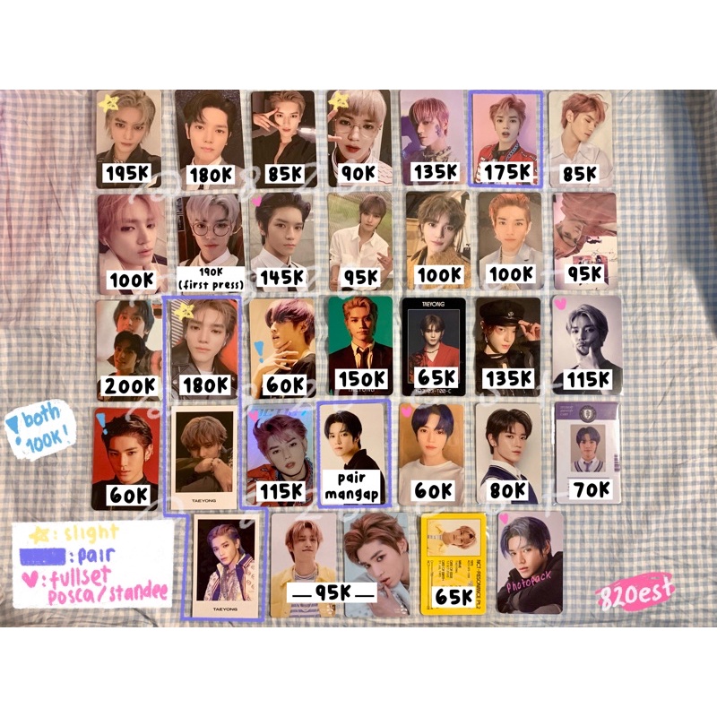 taeyong pc photocard nct 127 ar resonance ticket fanmeeting regular regulate 1st 2nd player cherry b