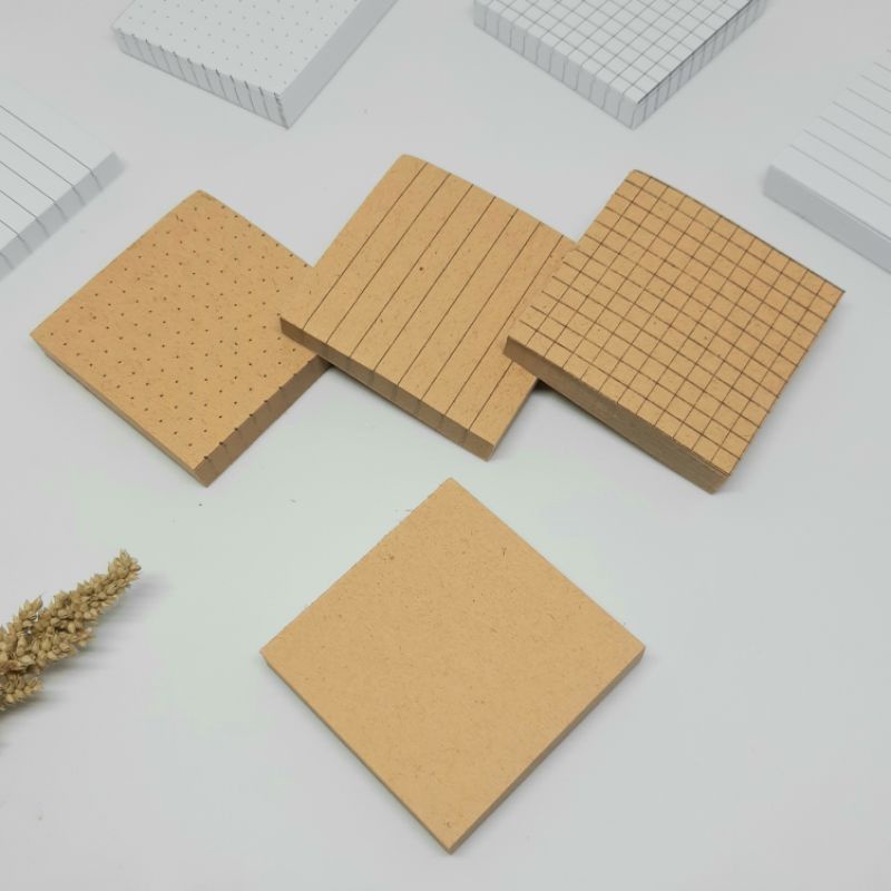 KIANDAA NP0001 memo memopad notepad line grid dotted polos hvs craft coklat KIANDA-CRAFT 80GSM 6X6CM