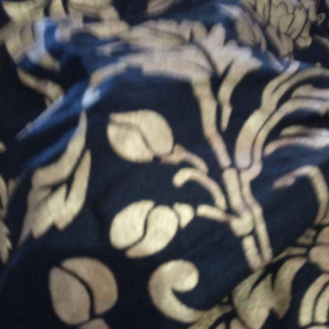 Gamis Batik Bakung Emas Manggar Kipas Sekar Seno Biru