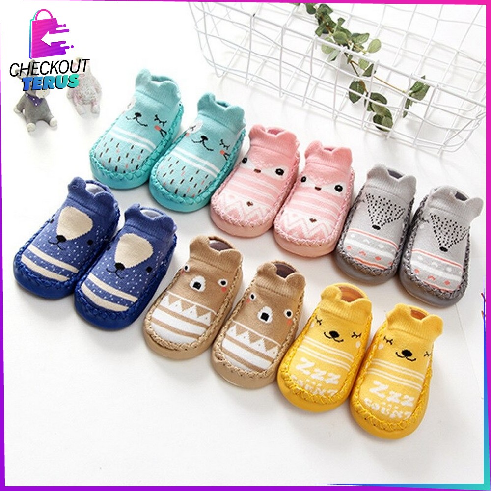 CT P3 Sepatu Anak Bayi Sepatu Prewalker Baby Shoes Socks Anti Slip Kaos Kaki Anak Bayi Lucu