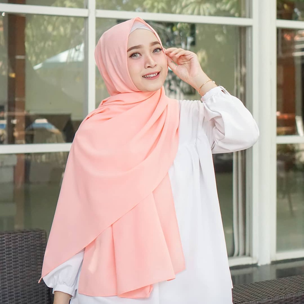 Pashmina Diamond 180x75 II Hijab Pashmina II Jilbab II Kerudung II Pashmina Sabyan-PEACH