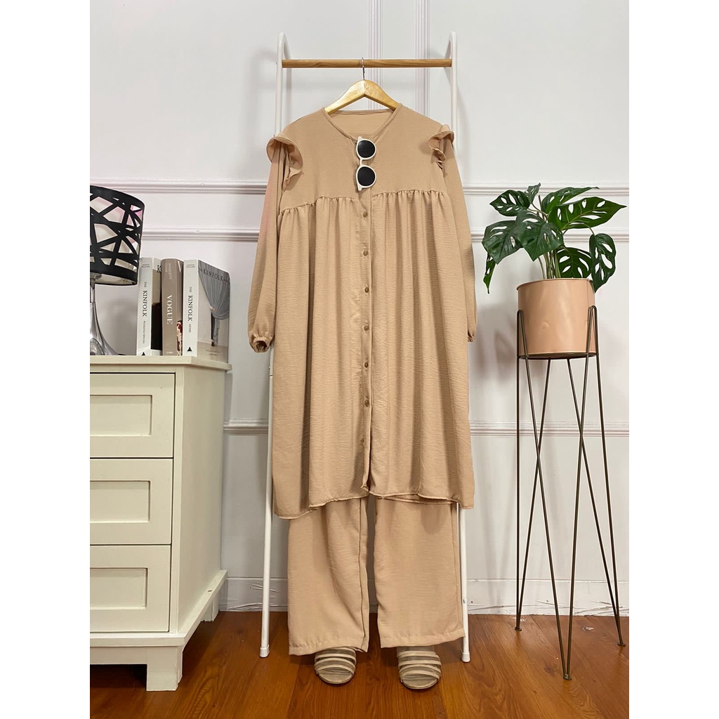 Set Tunik Premium Wanita Hijab Kekinian Celana Kulot