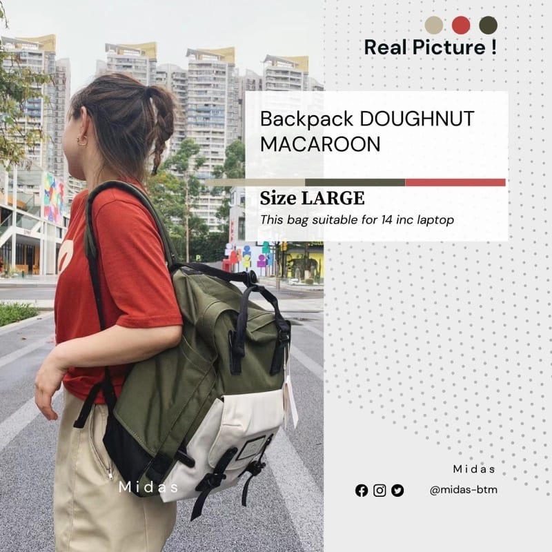3.3 CRAZY SALE !! TAS BACKPACK DOUGHNUT MACCARON LARGE