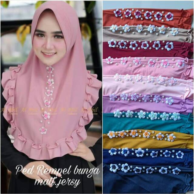 KHUSUS GROSIR PED REMPEL BUNGA / HIJAB TERBARU / HIJAB TERLARIS / HIJAB GROSIR MURAH / HIJAB SYARI