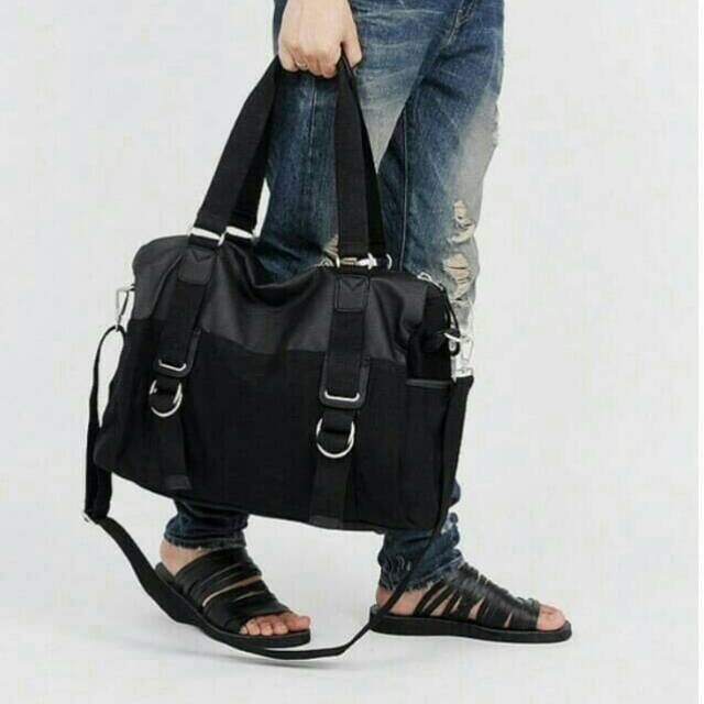 TAS KERJA/TAS KANTOR PRIA/TAS SELEMPANG KULIT PRIA BLACK HITAM